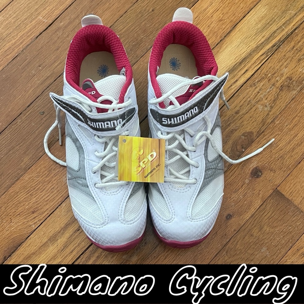 NWT Shimano White and Pink Cycling Shoes